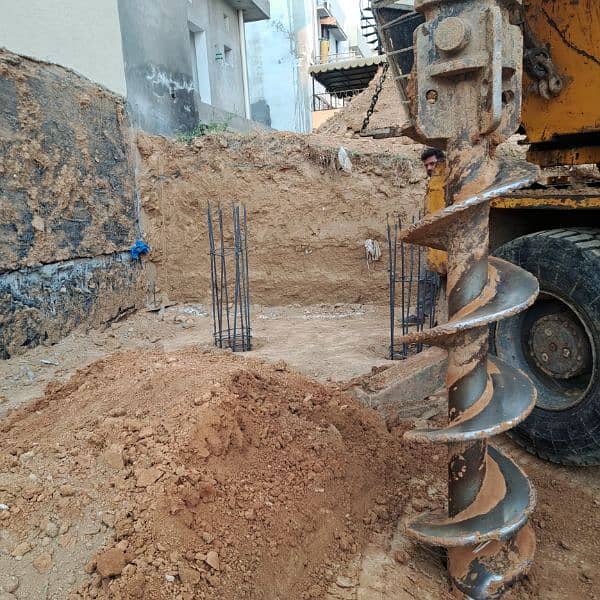 Lowering| pile sizes 12" to 60"| Pile bore drilling under construction 15