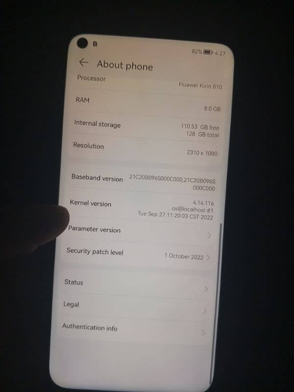 Huawei Nova 7i 8GB /128GB PTA approved Urgent For sale 9