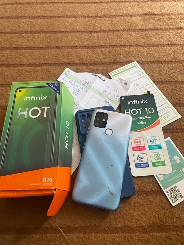 infinx hot 10 6/128GB 5200mh battery with box 0