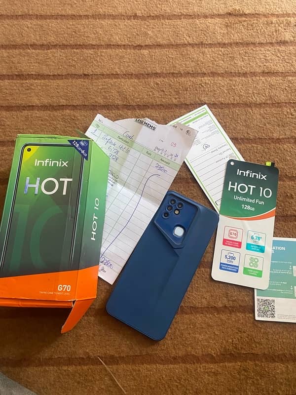 infinx hot 10 6/128GB 5200mh battery with box 1