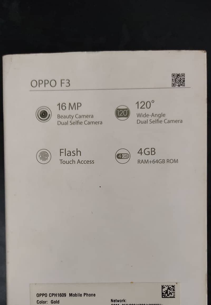 Oppo F3 - 4GB/64GB, PTA Approved, Dual Camera, Excellent Condition, 6