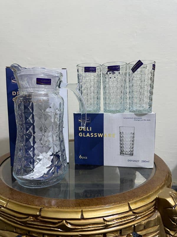 Jug & Glass Set l Water Jug l Water Glasses 3