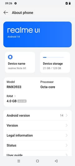 Realme Note 60. just box open New condition 4/128