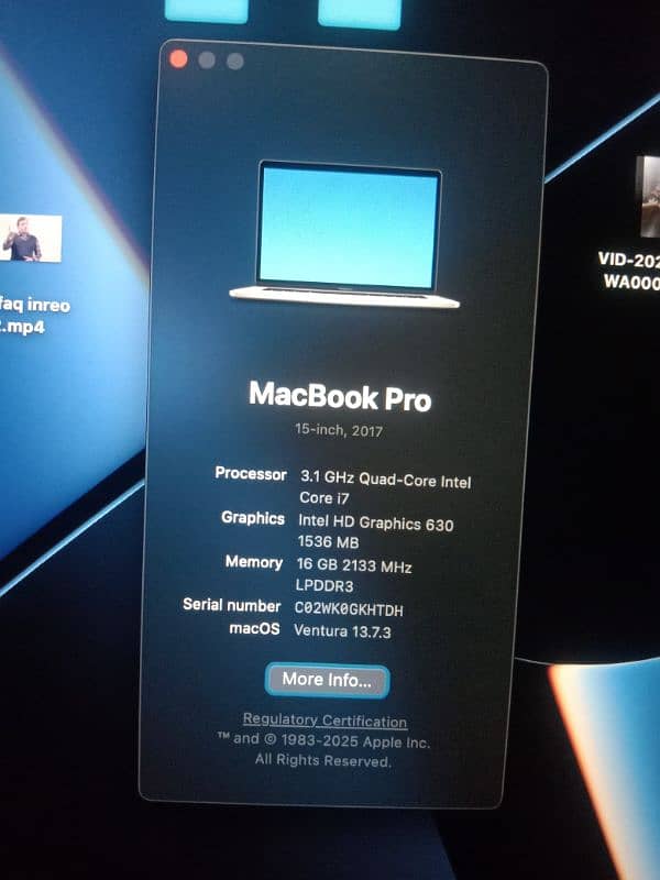 MacBook Pro 2017 model 15 inches for sale 3