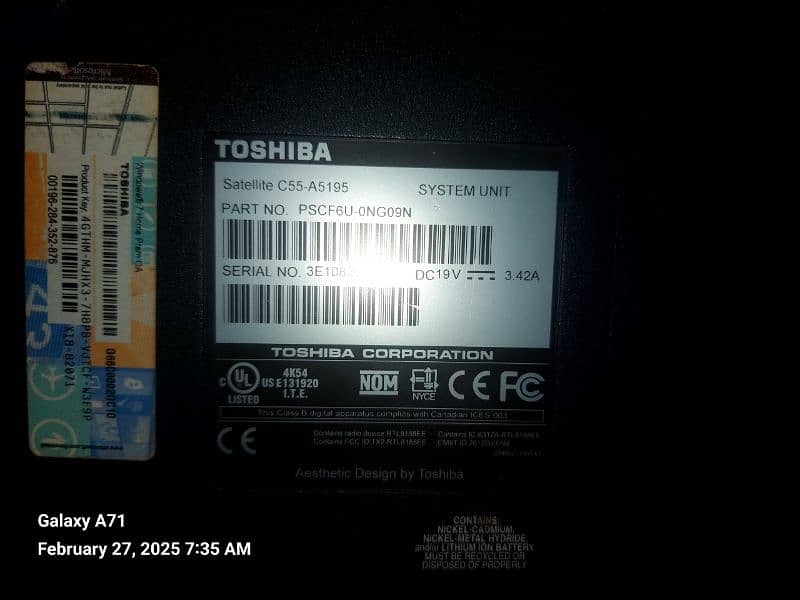 Toshiba Core i3 3rd Gen 3