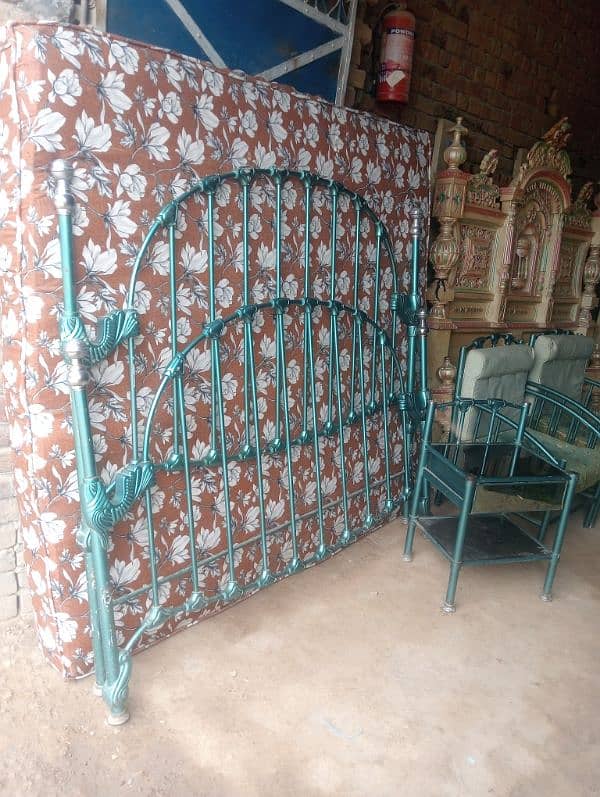 rod iron bed / iron bed / iron bed with side table/ iron bed for sale 8