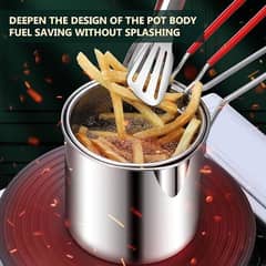 Double Layer Steel Deep Frying pot