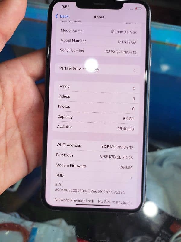 iphone xs max pta approved dual sim pyhchal + esim battery 75% 6