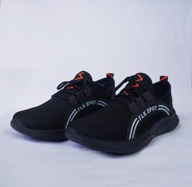 FLK SPOT Black Mens Excercise Running Sneakers 3