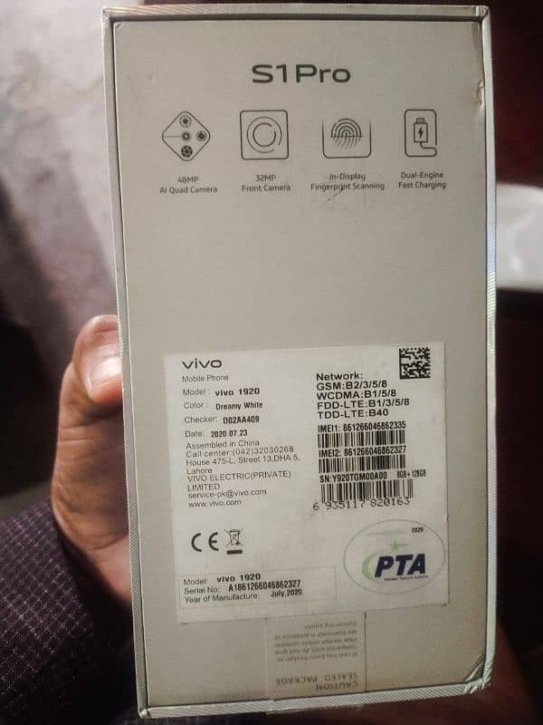 Vivo S1 pro 8gb / 128gb 1