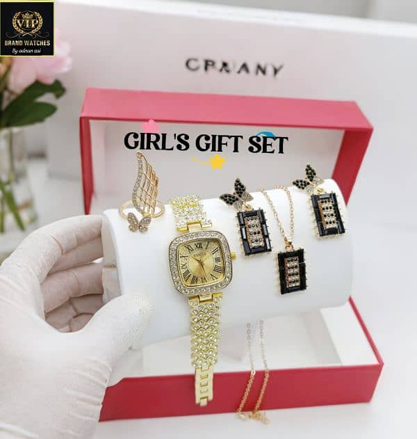 GIRL'S DIAMOND GIFT SET  GUCCI GIRL'S DIAMOND STONES Jewelry watch 2