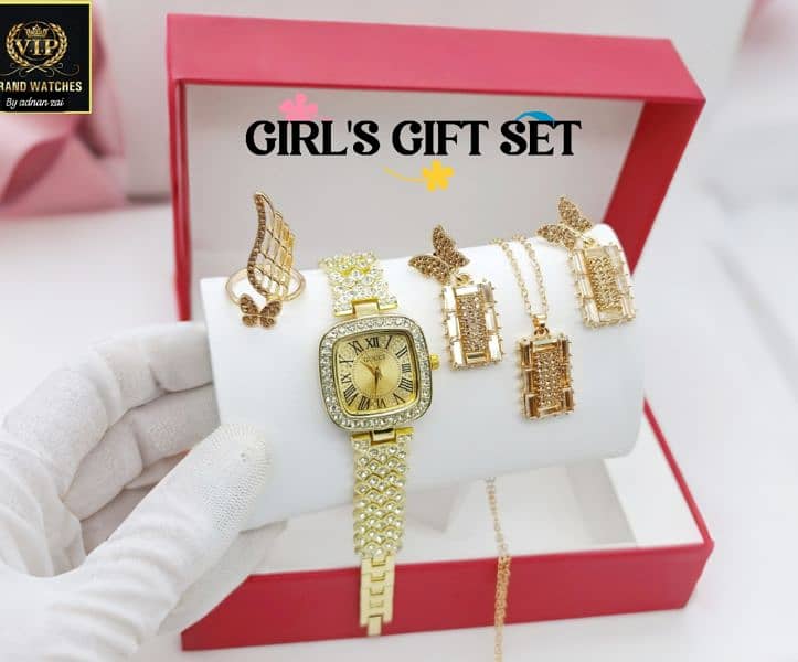 GIRL'S DIAMOND GIFT SET  GUCCI GIRL'S DIAMOND STONES Jewelry watch 3