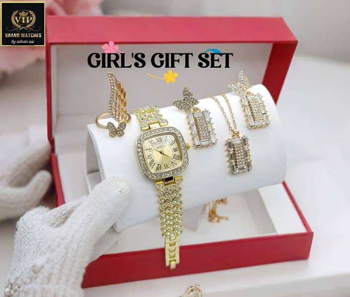 GIRL'S DIAMOND GIFT SET  GUCCI GIRL'S DIAMOND STONES Jewelry watch 5