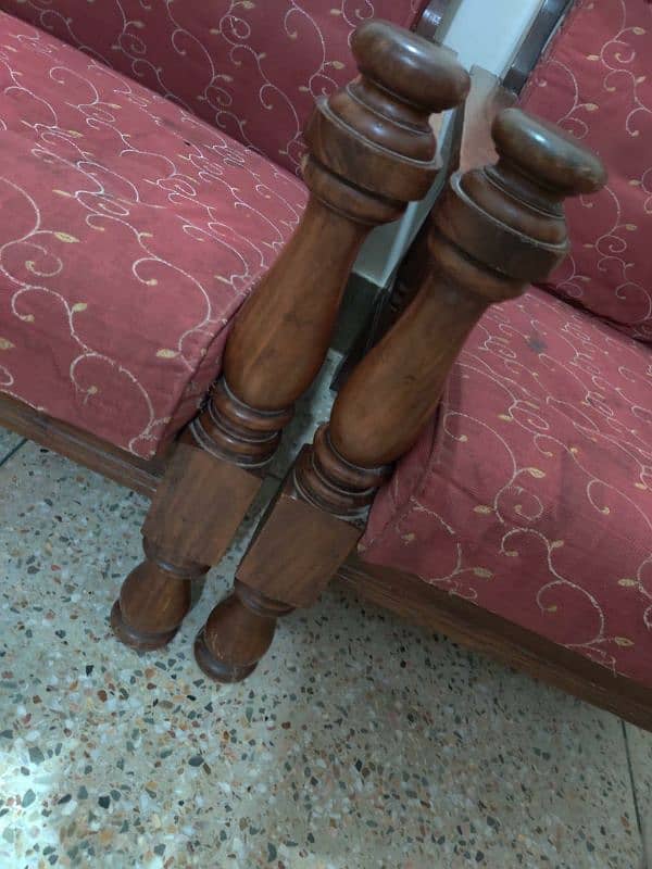 5 Seeter Sheesham Wood Sofa Set 2