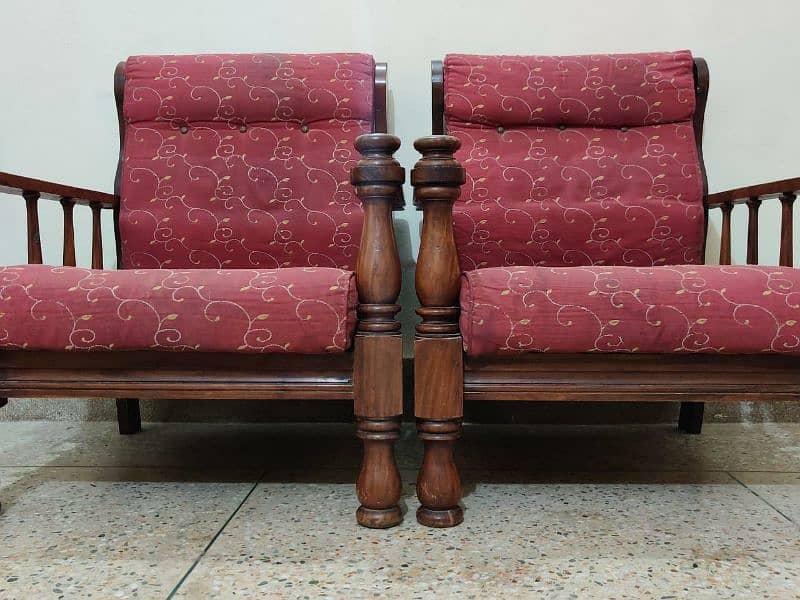 5 Seeter Sheesham Wood Sofa Set 6