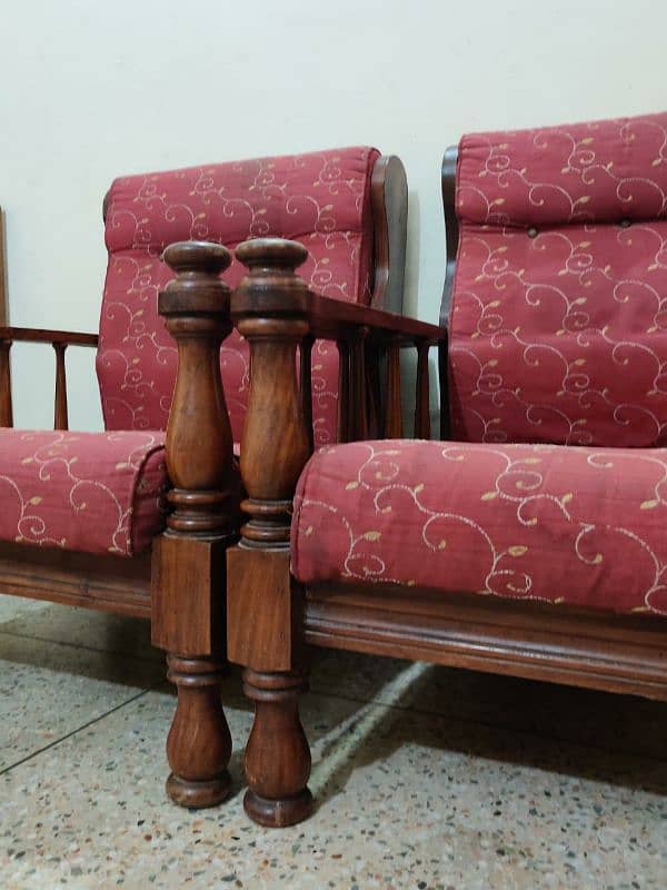 5 Seeter Sheesham Wood Sofa Set 7