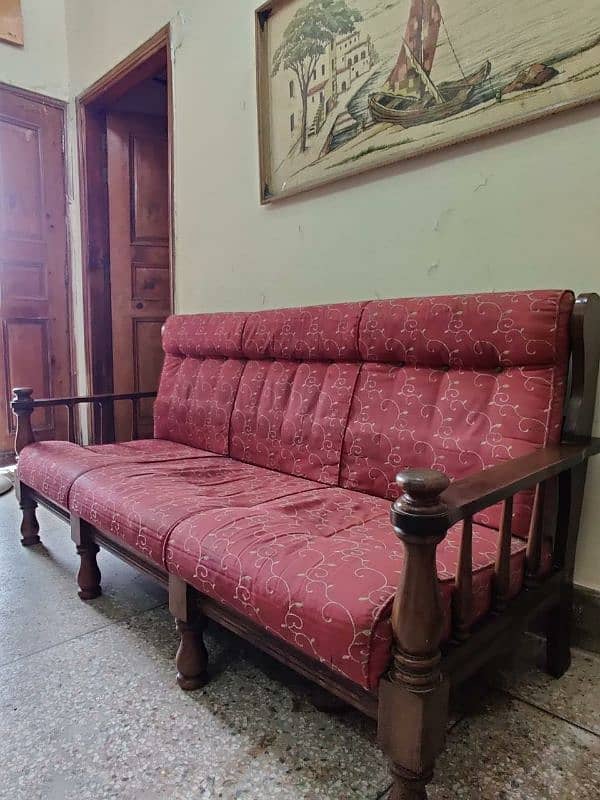 5 Seeter Sheesham Wood Sofa Set 8