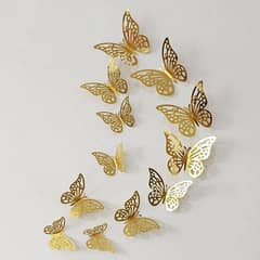 12Pcs 3d Wall Stickers Hollow Butterfly For Kids Rooms Home Wall Decor