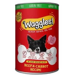 WAGGLES DOG FOOD  BEEF & CARROT 400 GM