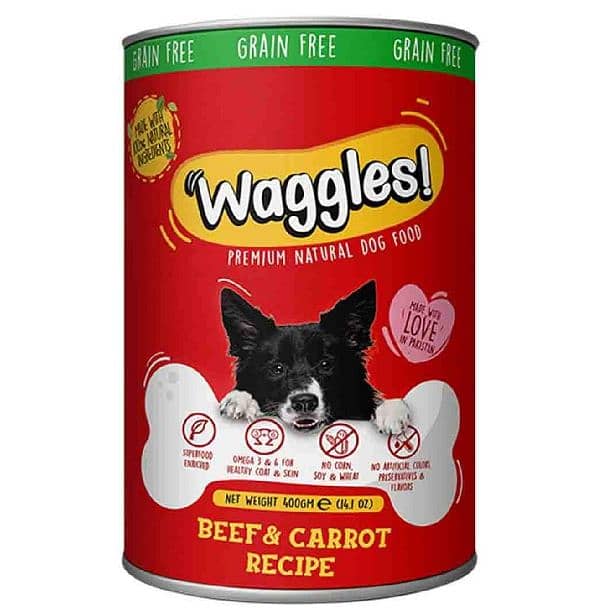 WAGGLES DOG FOOD  BEEF & CARROT 400 GM 0