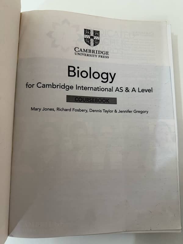 Cambridge International A Level Biology Coursebook 1