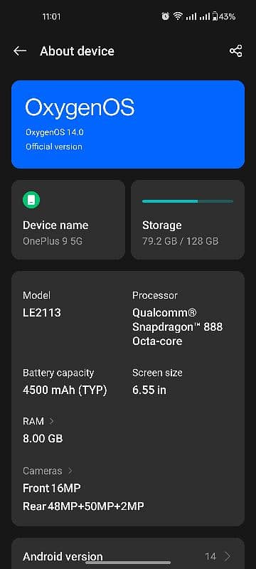 ONE PLUS 9 (8GB/128GB) PTA APPROVED 2