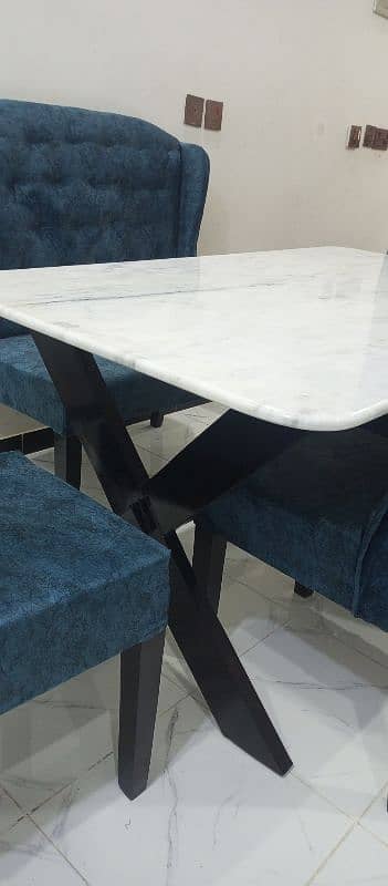 6 seater dinning table with Marble top table 5