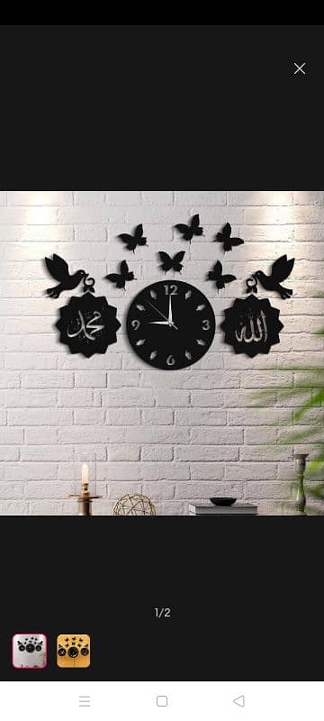 3D wooden wall clock, heart shape wall clock, 4