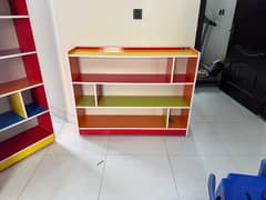 3 kids study and toy shelf