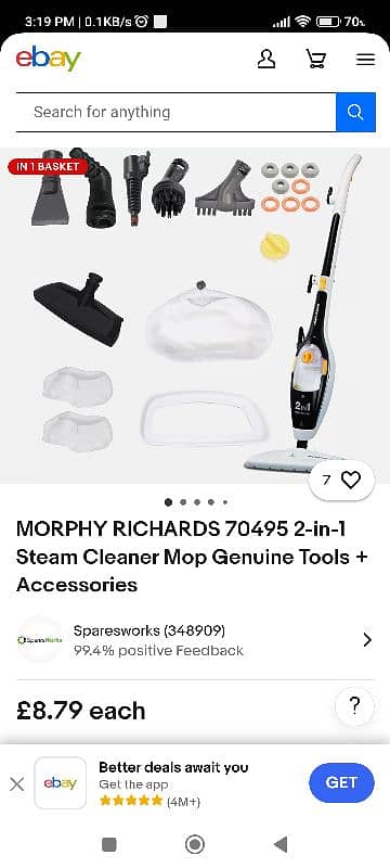 Morphy Richards 2 in 1 steam cleaner 3