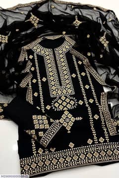 3pcs women unstitched embroidered suit