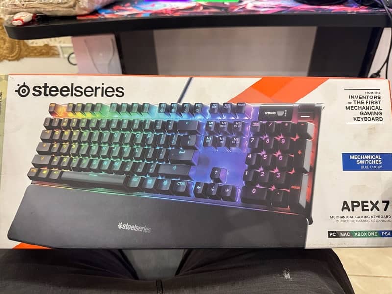 gaming keyboard steelseries Apex 7 blue switches 5