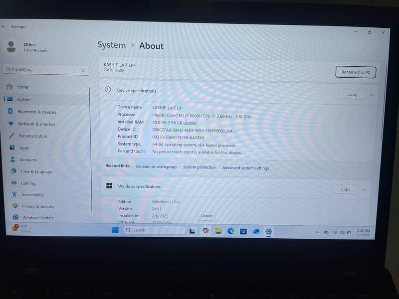 Lenovo T470s i7-6th Generation With 20GB Ram and 256GB card 2