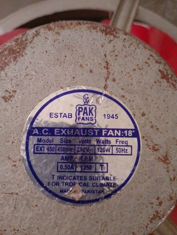 pak fans exhaust 18 inch size like a new condition 03009482159 1