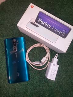 redmi note 8 pro 6/128 Complete Box, original adaptor & cable