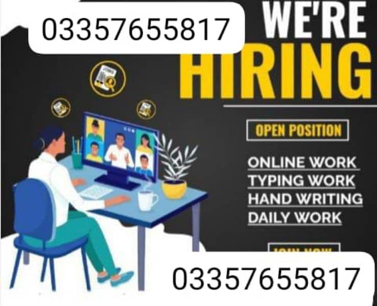 we required Male and female staff for our online work 0