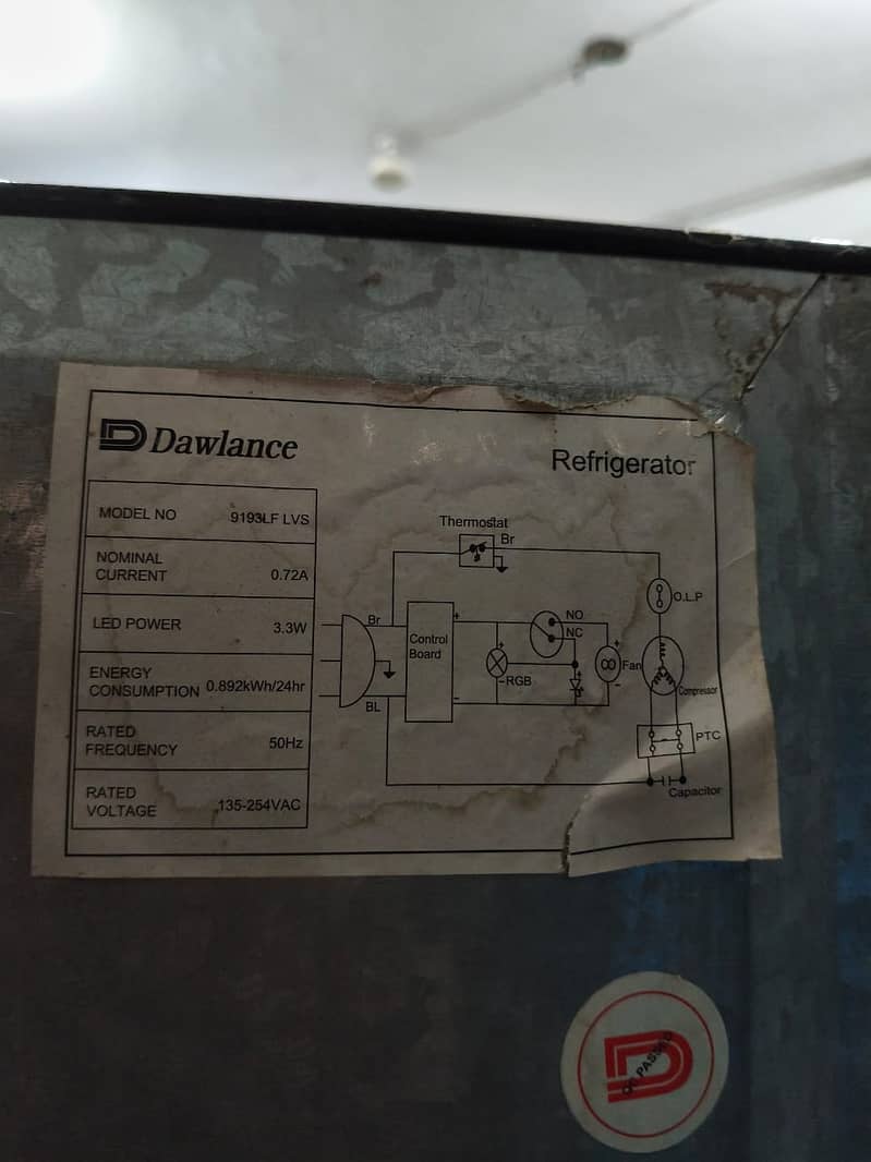 Dawlance Avante GD Fridge Model 9193Lvs LF 12