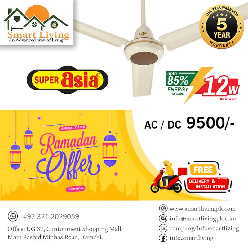 Super Asia Ceiling Fan Jazz Plus Modle Inverter 0