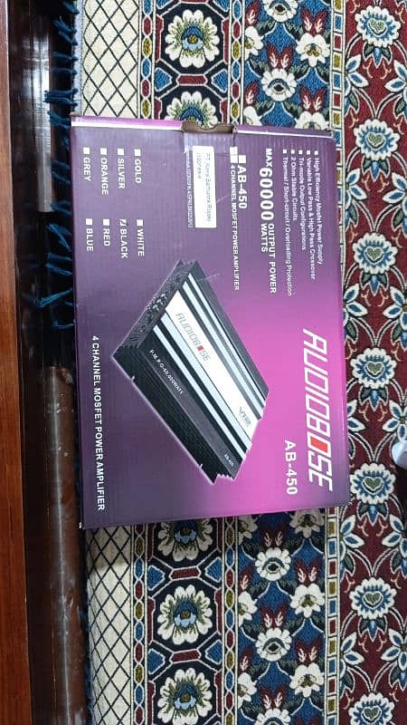 4 channel amplifier 2 pioneer speakers 1 subwoofer 12inch jbl 5