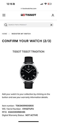 Tissot Watch just box open