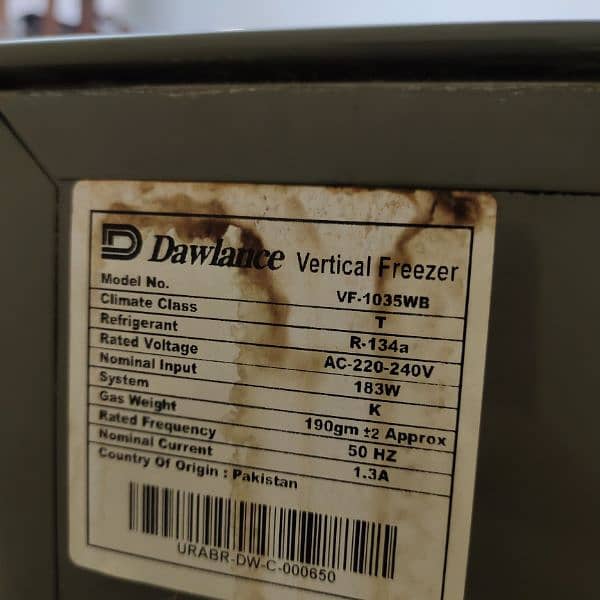 Dawlance Vertical Freezer 2