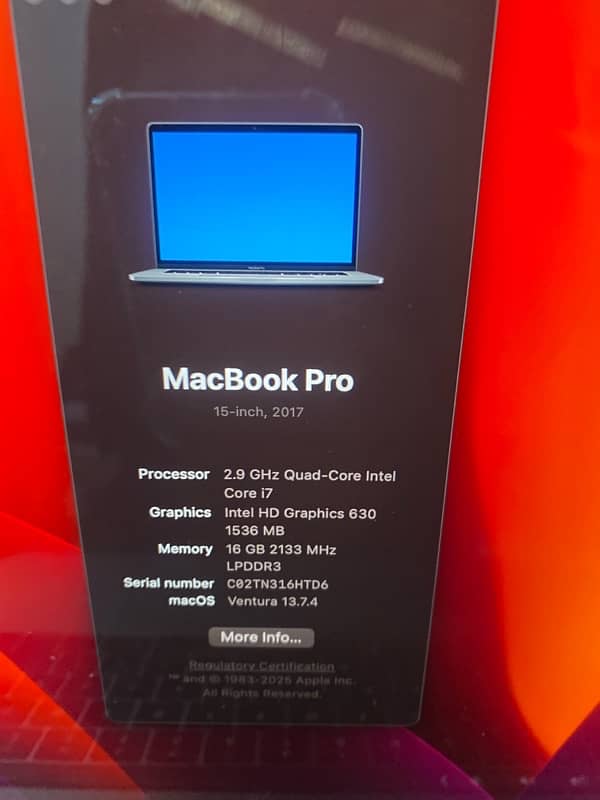 MacBook Pro 2017 late 2