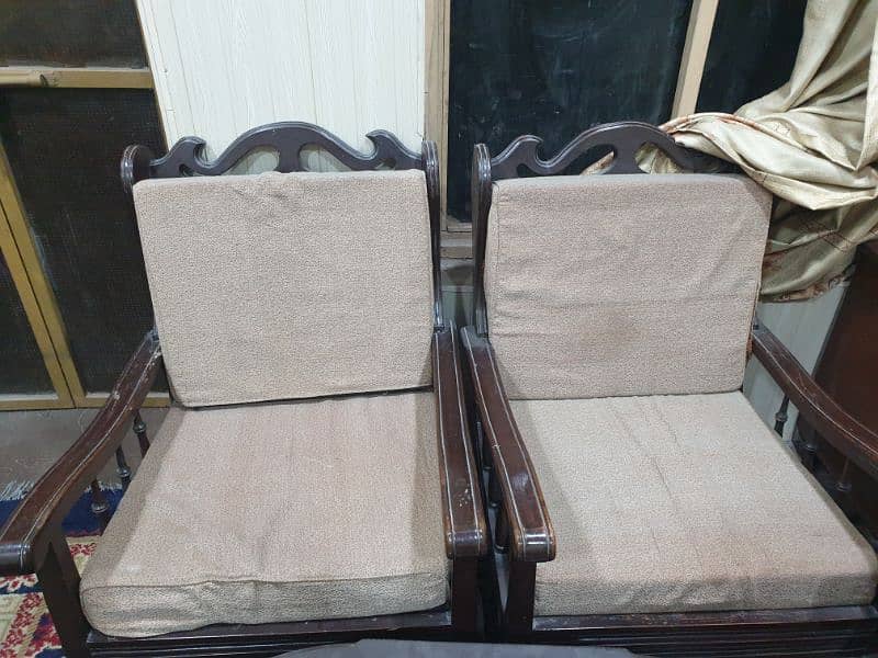 2 Sofa set (wooden + iron) 1