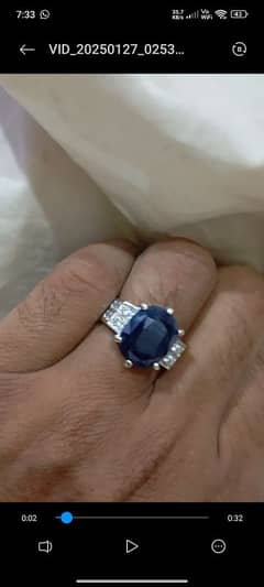 Kashmir Blue sapphire neelam ring