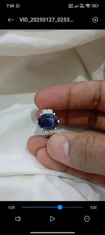 Kashmir Blue sapphire neelam ring 4