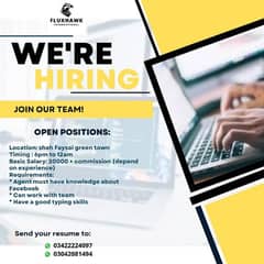 we are hiring agents for call center chat base campaign.