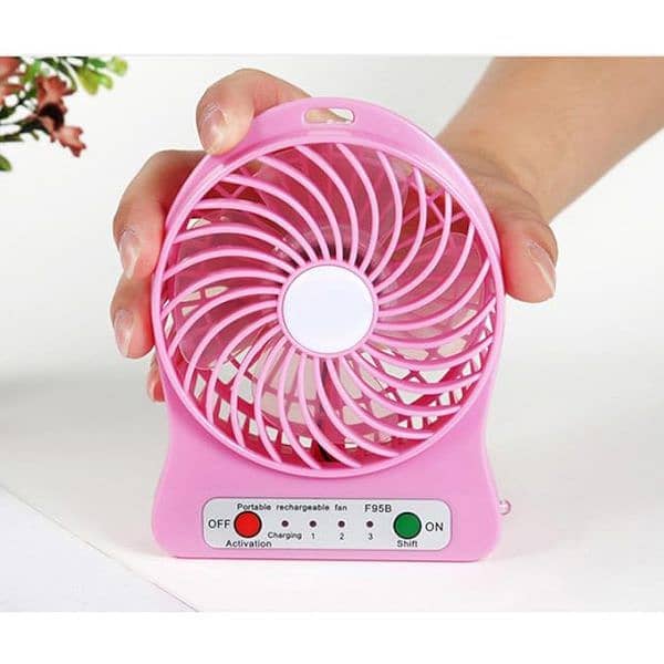 portable mini USB fan rechargeable battery | 3-level speed adjustable 1