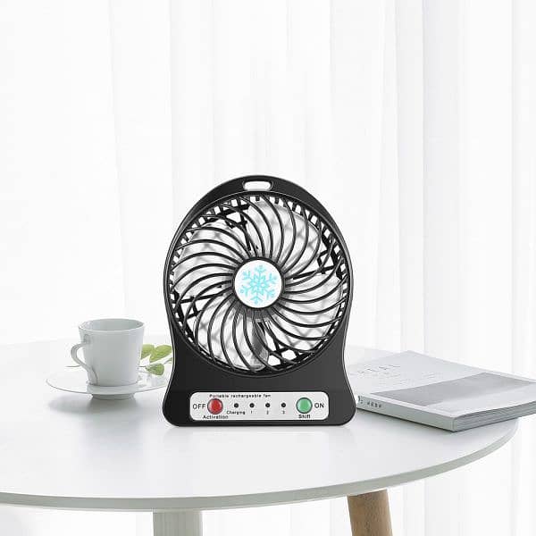 portable mini USB fan rechargeable battery | 3-level speed adjustable 2