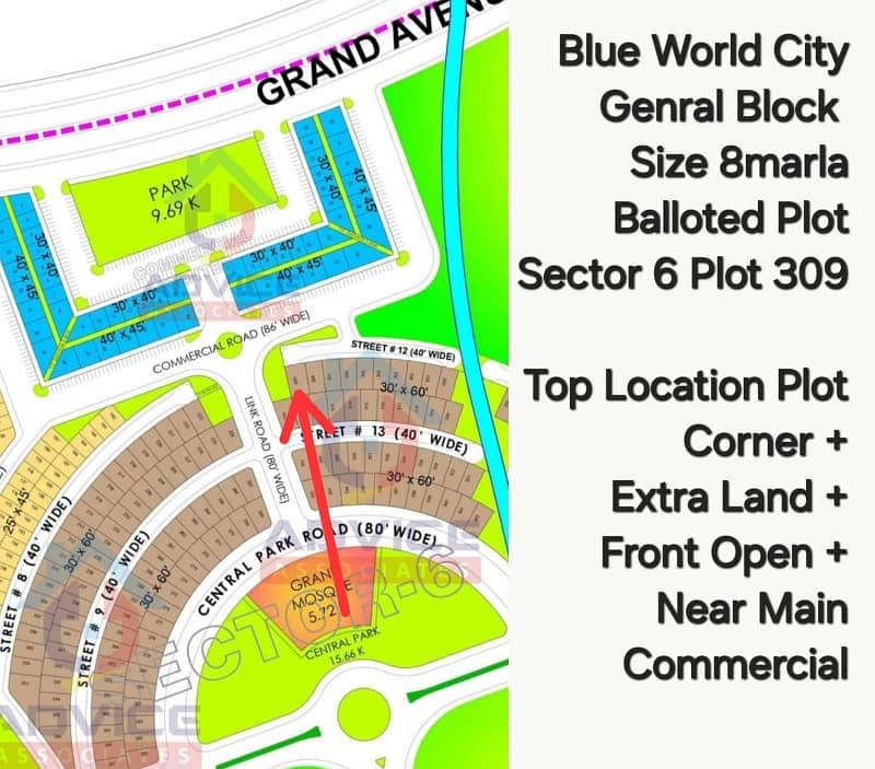 Blue world City 5 Marla General Block All Dues Clear plot 0