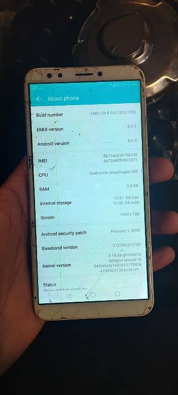 Honor 7c all okay 3gb 32gb box sath 1